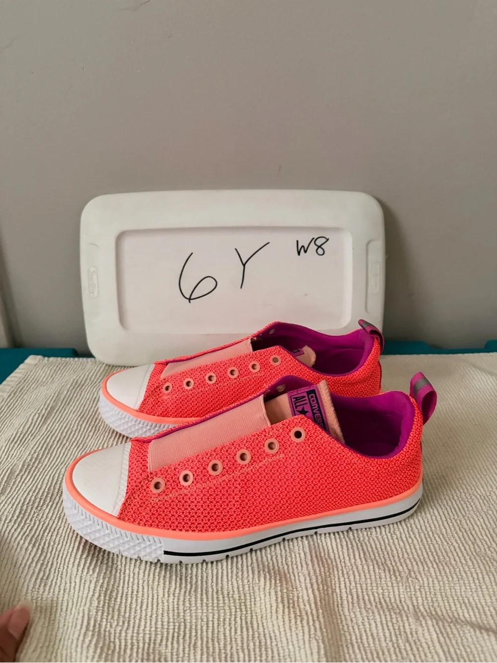 Converse Women's Slip-On Sneakers in Coral and Pink